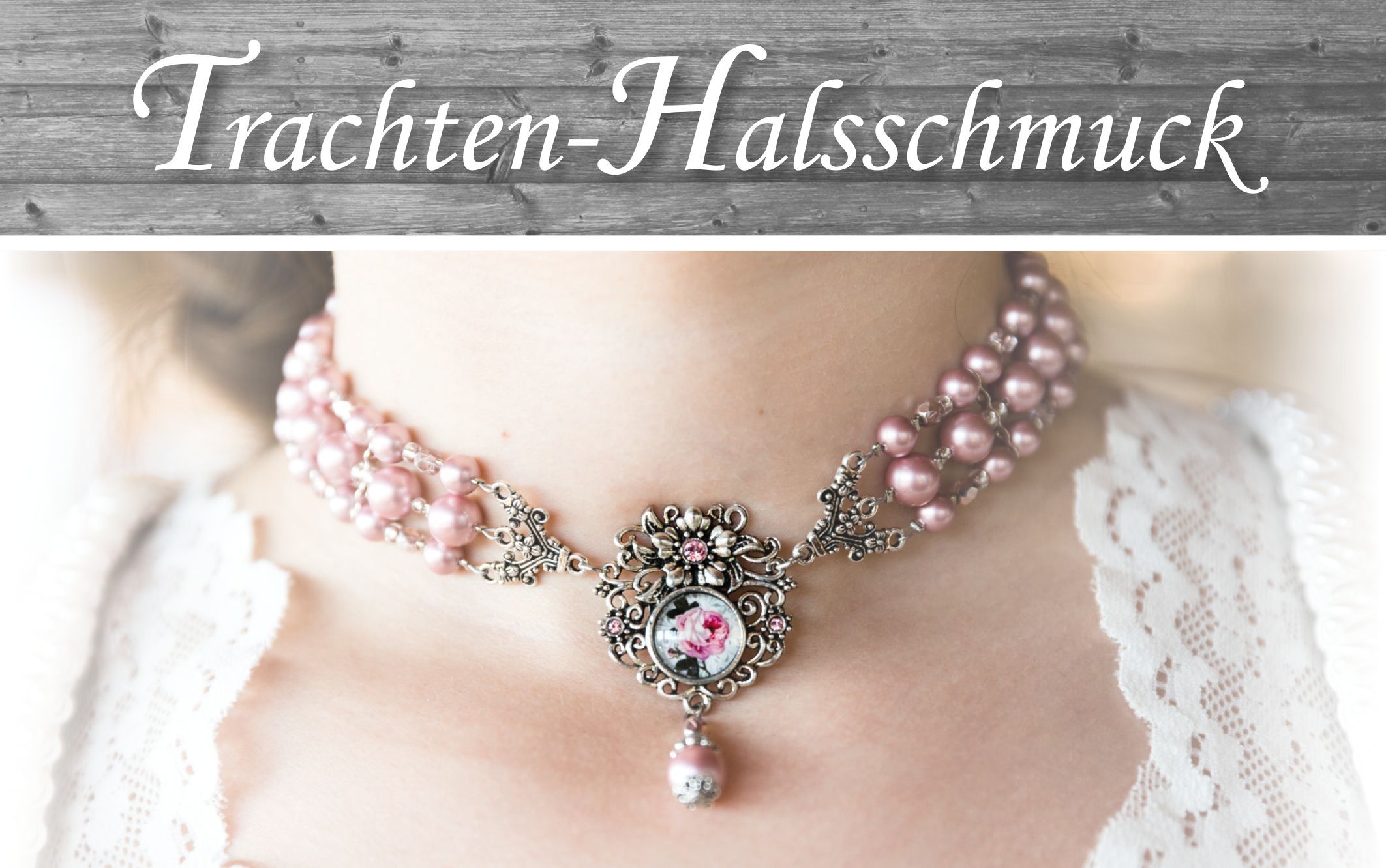 Trachtenschmuck-Halsschmuck-Trachtenkette-Dirndlkette-Trachtencollier-Dirndlcollier-Kropfkette-Kropfband-edel-außergewöhnlich-handgefertigt-rosa-Perlen